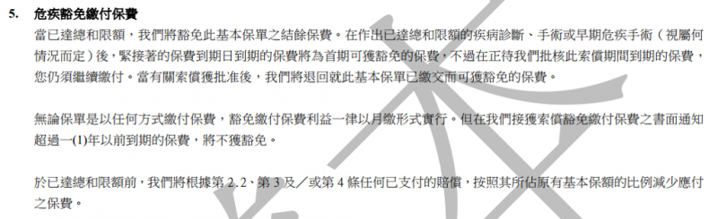 加裕 危疾豁免保费