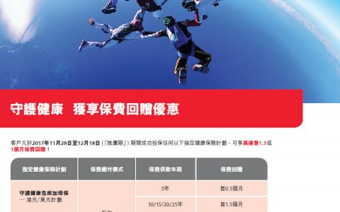 香港保诚最新优惠活动：11月28-12月18日
