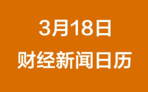 财经日历每日财经新闻早知道（3/18/2019）
