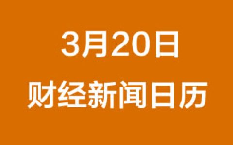 财经日历每日财经新闻早知道（3/20/2019）