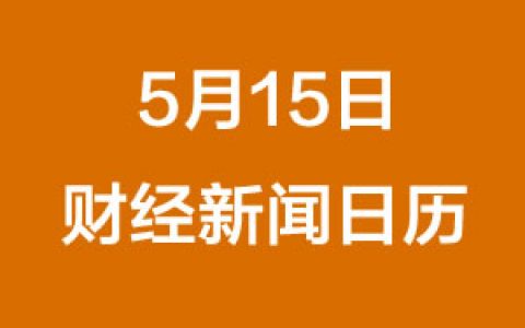 财经早餐每日财经日历（5/15/2019）