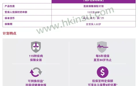 香港友邦（AIA）最新重疾险「简护危疾保」详细介绍