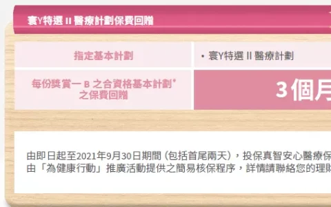 安盛保险2021年第三季度投保优惠活动