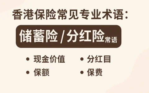 香港保险常见专业术语：储蓄险 / 分红险常见术语