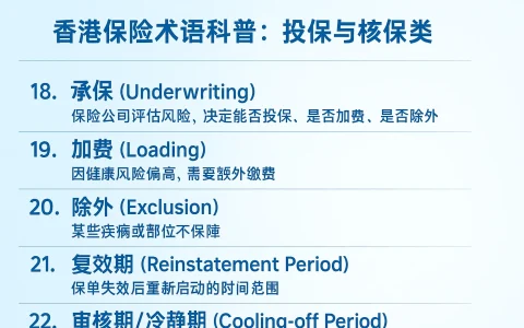 香港保险术语科普：投保与核保类