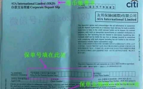 AIA香港友邦保险现金续费步骤